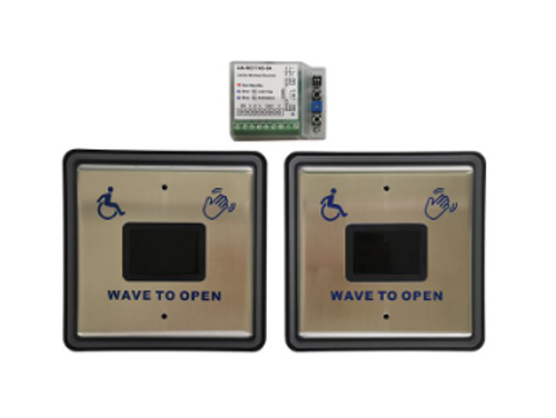 Micom MTB-08W Hello Touchless Switch Kit, Double Gang, Hybrid (Battery or Hardwired), 4.5" x 4.5" Touchless Pads, 2.4 GHz, Stainless Steel Finish, includes 2 Switches and 1 Receiver. Micom MTB-08W Hello Touchless Switch Kit, Double Gang, Hybrid (Battery or Hardwired), 4.5" x 4.5" Touchless Pads, 2.4 GHz, Stainless Steel Finish, includes 2 Switches and 1 Receiver.
