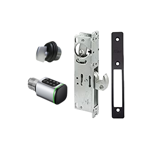 Smart WiFi Storefront Mortise Hook Bolt with Thumb turn Lock Kit in Bronze