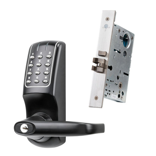 KeyInCode KIC5250 Pin Code Lockset with Mortise Body (Black)