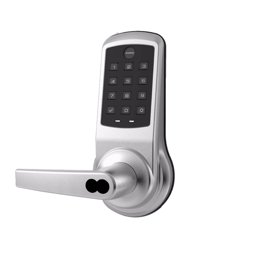 ACCENTRA B-MO-NTB613-NR 626 Grade 1 nexTouch Generation 3 Cylindrical Lock with Pushbutton Keypad, No Deadbolt With Cylinder Override, SFIC Prep Less Core, Monroe Lever, Satin Chrome Finish, Non-Handed