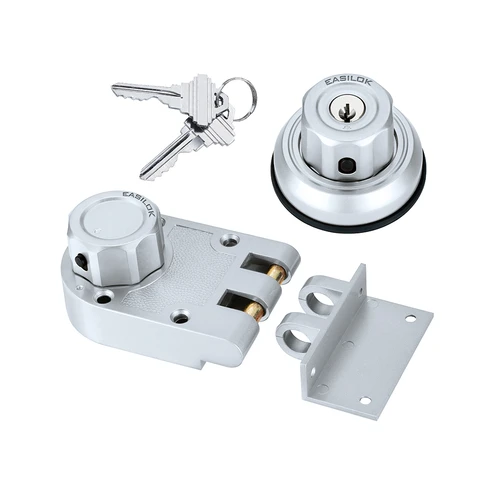 EASILOK E9 Keyless Jimmy Proof Deadbolt - Twist-to-Lock with Anti-Mislock Button, Silver