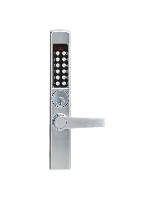 Dormakaba E3065MS-NL Narrow Stile electronic keyless lock Lever with Key in Lever Key Override Dormakaba E3065MS-NL Narrow Stile electronic keyless lock Lever with Key in Lever Key Override