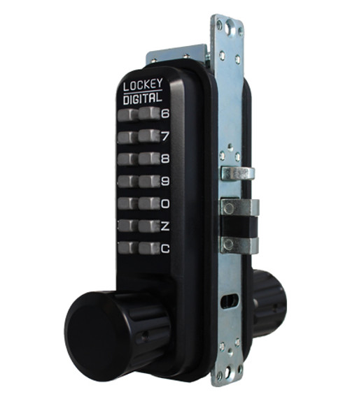 LOCKEY 2930DC Mechanical NARROW STYLE Keyless Door Lock - Dead Latch - DOUBLE SIDED (Combination on Both Ends)