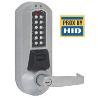 Dormakaba E-Plex 5700 series Model E5731XS Proximity Card and Pin Code access control with SCHLAGE Key-in-Lever Included.