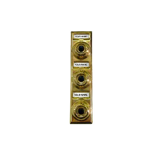 Trine 94P Push 3 Button Multi-Family in Polished Solid Brass