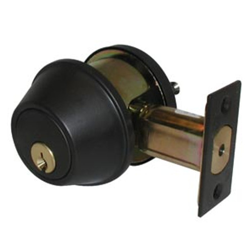 General Lock Single Cylinder Deadlock, US10B Oil Rubbed Bronze FInish, 6-Way Adjustable Latch, Schlage C Keyway, Grade 2