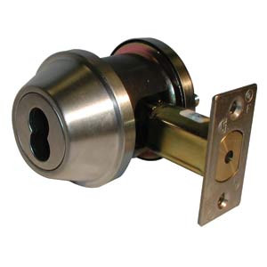 General Lock Single Cylinder Deadlock, US26D Satin Chrome 6-Way Adjustable Latch, Small Format IC Core Prep, Grade 2, Door Thickness 1-9/16" to 2"
