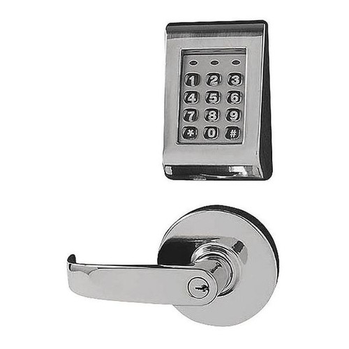 Sargent KP8277 LL 26D 8200 Keypad Mortise Lock, Entry with Deadbolt, No Cylinder Override, L-Rose, L-Lever, Satin Chrome