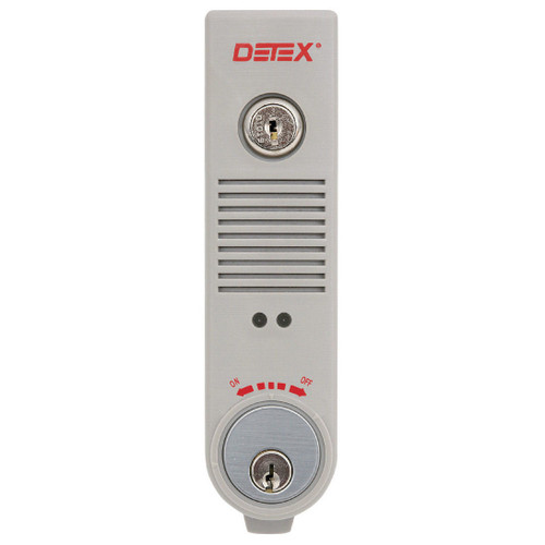 DETEX EAX-300 BATTERY POWERED DOOR PROPPED ALARM - Standard Reset Detex EAX-300 GRAY Door Prop Alarm, Surface Mount, Battery Powered, Gray Finish