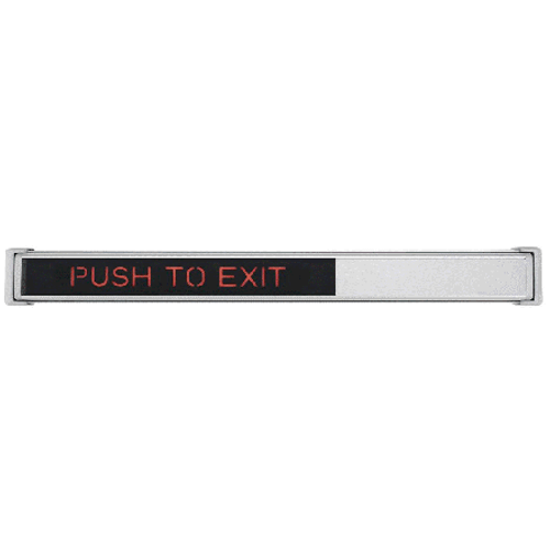 Schlage 692-36-628-GID-RHR Request to Exit SmartBar Black w/ Glow In The Dark “PUSH TO EXIT” in Stainless Steel Finish Schlage 692-36-628-GID-RHR Request to Exit SmartBar Black w/ Glow In The Dark “PUSH TO EXIT” in Stainless Steel Finish