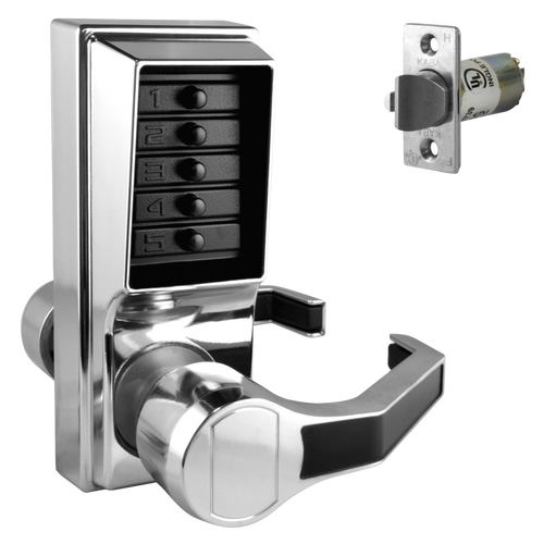 Dormakaba Simplex LR1011-026-41 Pushbutton Lever Lock with no Key Override in Bright Chrome Dormakaba Simplex LR1011-026-41 Pushbutton Lever Lock with no Key Override in Bright Chrome