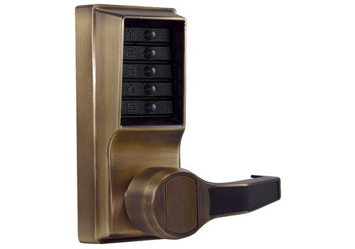 Dormakaba Simplex LR1011-05-41 Pushbutton Lever Lock with no Key Override in Antique Brass Dormakaba Simplex LR1011-05-41 Pushbutton Lever Lock with no Key Override in Antique Brass