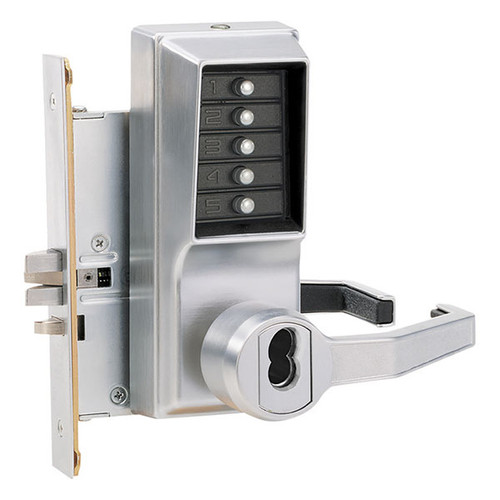 Simplex LR8146B-26D-41 Pushbutton Mortise Lock with Lever Best Core override in Satin Chrome Simplex LR8146B-26D-41 Pushbutton Mortise Lock with Lever Best Core override in Satin Chrome