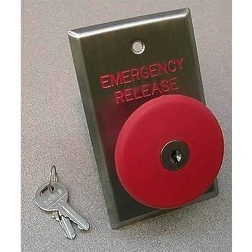 Dortronics 5216-MP23/KR Maintained Key Reset Latching Action 2-3/8" Red Button Single Gang Plate (No Text)