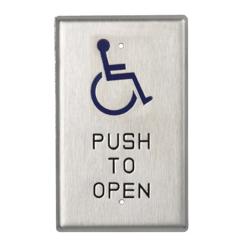 Rutherford Controls RCI 940HP-MO Momentary Single Gang Pushplate "Handicap & Push to Open" Rutherford Controls RCI 940HP-MO Momentary Single Gang Pushplate "Handicap & Push to Open"