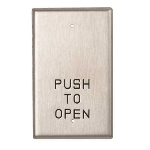 Rutherford Controls RCI 940P-MO Momentary Single Gang Pushplate "Push to Open" Rutherford Controls RCI 940P-MO Momentary Single Gang Pushplate "Push to Open"