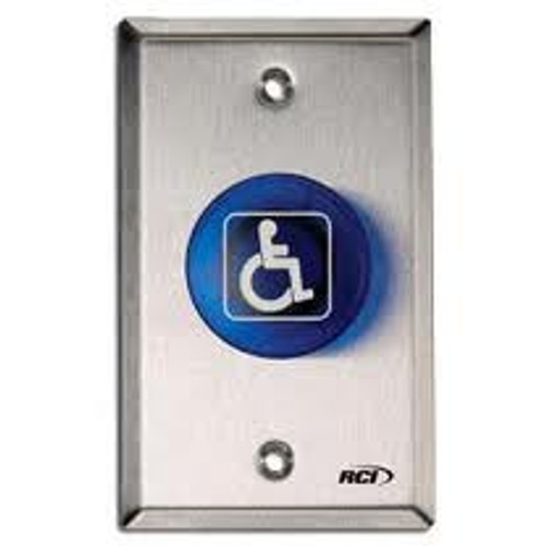 Rutherford Controls RCI 991H-PTD Pneumatic Time Delay Push Button Blue Handicap Rutherford Controls RCI 991H-PTD Pneumatic Time Delay Push Button Blue Handicap