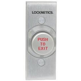 Schlage 621AL-EX-NS Momentary Action Heavy Duty 1-1/4" Push Button Narrow Stile (Aluminum "Push To Exit”)