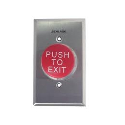 Schlage 623RD-EX-L2/ILL Momentary Action w/ LED's Heavy Duty 1-5/8" Push Button Single Gang (Red "Push To Exit") Schlage 623RD-EX-L2/ILL Momentary Action w/ LED's Heavy Duty 1-5/8" Push Button Single Gang (Red "Push To Exit")