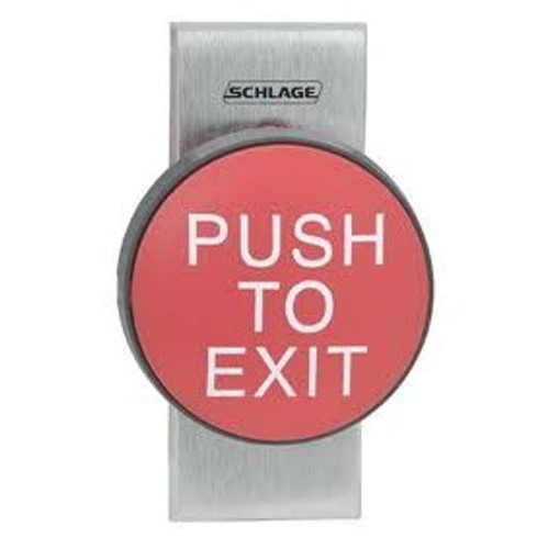 Schlage 625RD-EX-DA-NS Delayed Action Heavy Duty 2-3/4" Push Button Narrow Stile (Red "Push To Exit") Schlage 625RD-EX-DA-NS Delayed Action Heavy Duty 2-3/4" Push Button Narrow Stile (Red "Push To Exit")