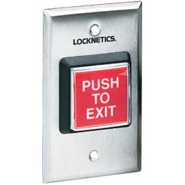 Schlage Schlage 709RD-EX-ILL-L2-24V Red 2" Square Illuminated “PUSH TO EXIT" w/ Two LEDs