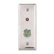 Securitron PB4LN-2 1" Stainless Steel Pushbutton with LED, Double Pole Double Throw, Momentary Contact, Narrow Stile