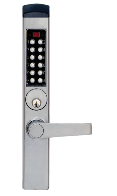 KABA Simplex / Eplex Kaba E-Plex E3765MSNL-626-41 Lever Electronic Push Button and PROXIMITY Card Reader Lock Narrow Stile (Schlage "C" Keyway) in Satin Chrome Finish. KABA Simplex / Eplex Kaba E-Plex E3765MSNL-626-41 Lever Electronic Push Button and PROXIMITY Card Reader Lock Narrow Stile (Schlage "C" Keyway) in Satin Chrome Finish.
