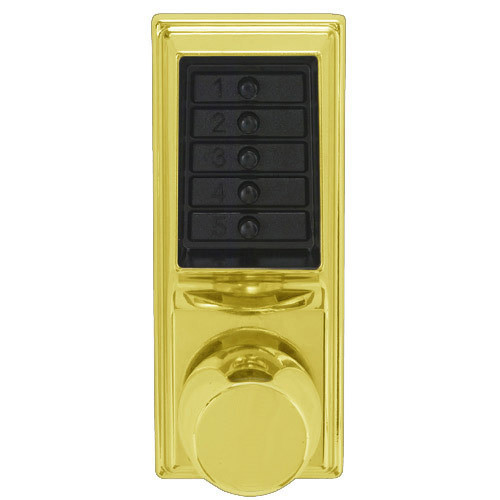 Simplex 1012-05-41 Pushbutton Cylindrical Lock with Knob Combination Entry only and no Key-Override in Antique Brass Simplex 1012-05-41 Pushbutton Cylindrical Lock with Knob Combination Entry only and no Key-Override in Antique Brass