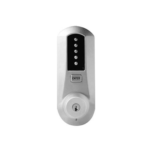 Dormakaba 5021XSWK-26D-41 Pushbutton Knob Lock with Schlage Core override in Satin Chrome Dormakaba 5021XSWK-26D-41 Pushbutton Knob Lock with Schlage Core override in Satin Chrome