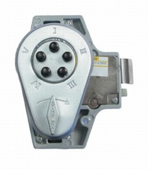 Simplex 923122-DXE2-626 950 Rim Ex Dev Oper Track2 Left Hand Rev Lng Lev-frnt/Bck Kd Core Incl. in Satin Chrome