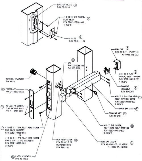 Adams Rite 8410 Narrow Stile Mortise Exit Device for Storefront Doors