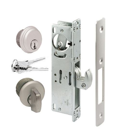 Storefront Door Mortise Lock HookBolt, Cylinder and Thumbturn kit in Aluminum Finish Storefront HookBolt with Cylinder and Thumbturn kit in Aluminum Finish