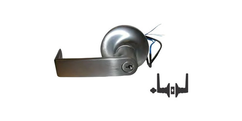 General Lock Cylindrical Leverset, Electrified, Fail Secure, Clutched R-Lever, Grade-1, Schlage C Keyway, 24 Volt DC, 180 Degree, Satin Chrome, For Storeroom