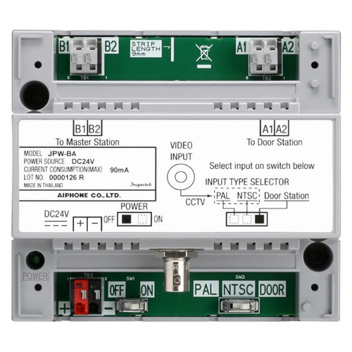 Aiphone JJPW-BA Long Distance CCTV Adapter, Surface/Wall/DIN-Rail Mount, 24 Volt DC, 4-7/8" Width x 2-7/16" Depth x 4-5/16" Height Aiphone JJPW-BA Long Distance CCTV Adapter, Surface/Wall/DIN-Rail Mount, 24 Volt DC, 4-7/8" Width x 2-7/16" Depth x 4-5/16" Height