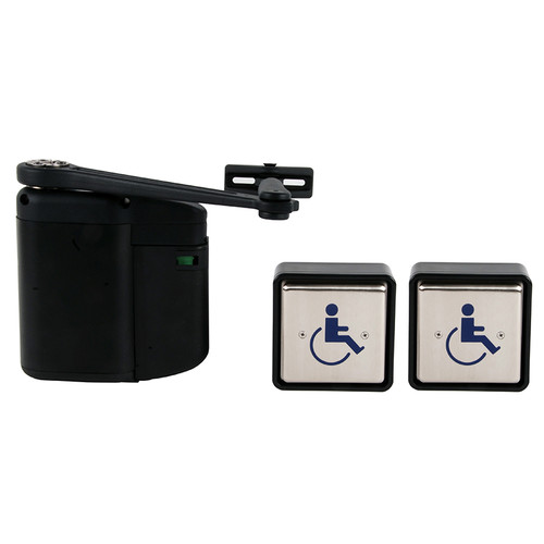 Norton 5813XSQPB 693T ADAEZ PRO PLUS Door Operator Kit, Pull Side (Parallel Arm Operator, 2 Square Style Push Buttons, 1015 Hardwire Kit), Black Textured Powder Coat Finish