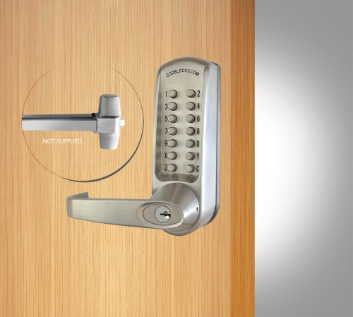 Codelock CL600PK Panic Access Kit Mechanical Keypad Lock Trim for Exit Device Brushed Steel Finish Codelock CL600PK Panic Access Kit Mechanical Keypad Lock Trim for Exit Device Brushed Steel Finish
