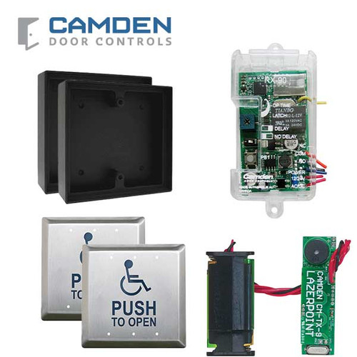 Camden RFL454-SA - Wireless Switch Kit w/ Advanced Receiver - Surface Box - Push Plate Switch & Mounting Plates & Wall Switch Transmitter