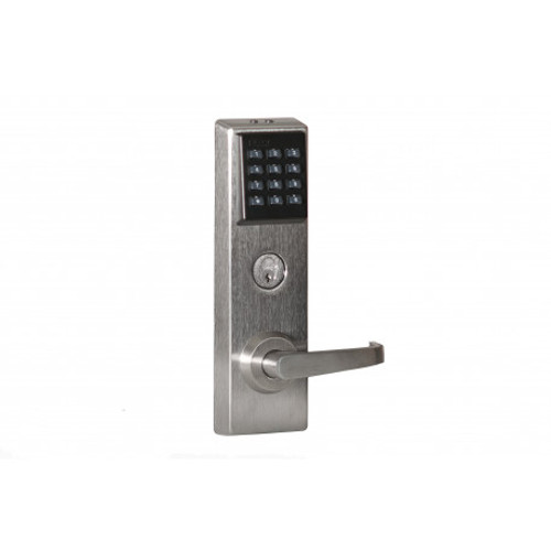 BEST EXZ7EV15KP626RHRPH2RD EXZ Keypad EZ Exit Trim, 7-Pin Housing; EV Function, Contour with Angle Return, Key Pad, Right Hand Reverse, Precision Hardware 2000 Series, Surface and Concealed Vertical Rods, Satin Chrome