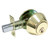 General Lock Single Cylinder Deadlock, US3 Polished Brass Finish, Schlage C Keyway, Adjustable Bolt, Grade 3