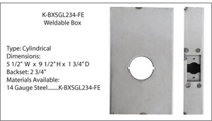 KEEDEX Weldable Gate Box K-BXSGL234-FE for Schlage FE Series - KAL