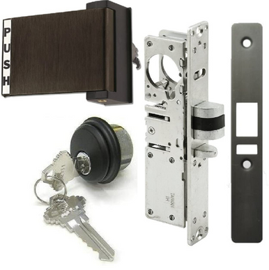Storefront Mortise Deadlatch Lock Exit Paddle Handle Latch Kit in