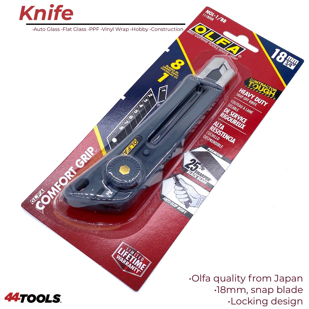 NOL1 Rubber Grip RatchetLock Utility Knife (18mm)