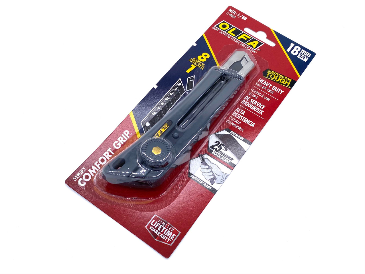 OLFA? 18mm Fiberglass Rubber Grip Ratchet-Lock Utility Knife