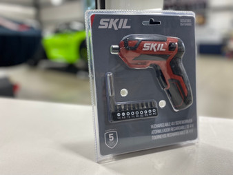 SKIL Rechargeable 4V Cordless Screwdriver Includes 9pcs Bit, 1pc Bit Holder, USB Charging Cable 