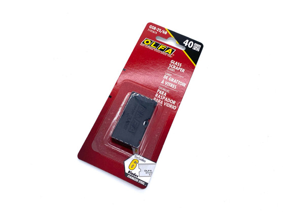 OLFA GSB-2S/6B 40mm Stainless Steel Glass Scraper Blades - 6 Pack
