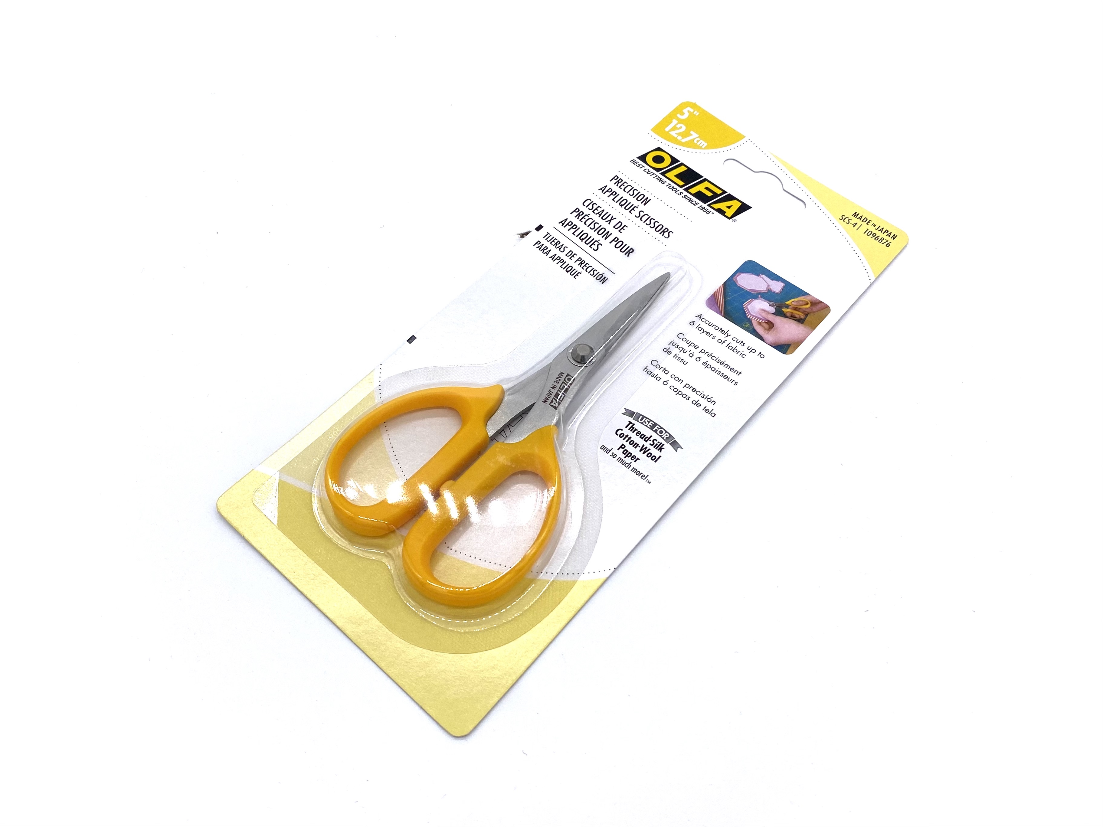 Olfa Scissors: 5 OAL, Stainless Steel Blades - Use w/ Aircraft Composites, Consumer & Industrial, Cutting Paper, Fabrics, Plastic & Rubber