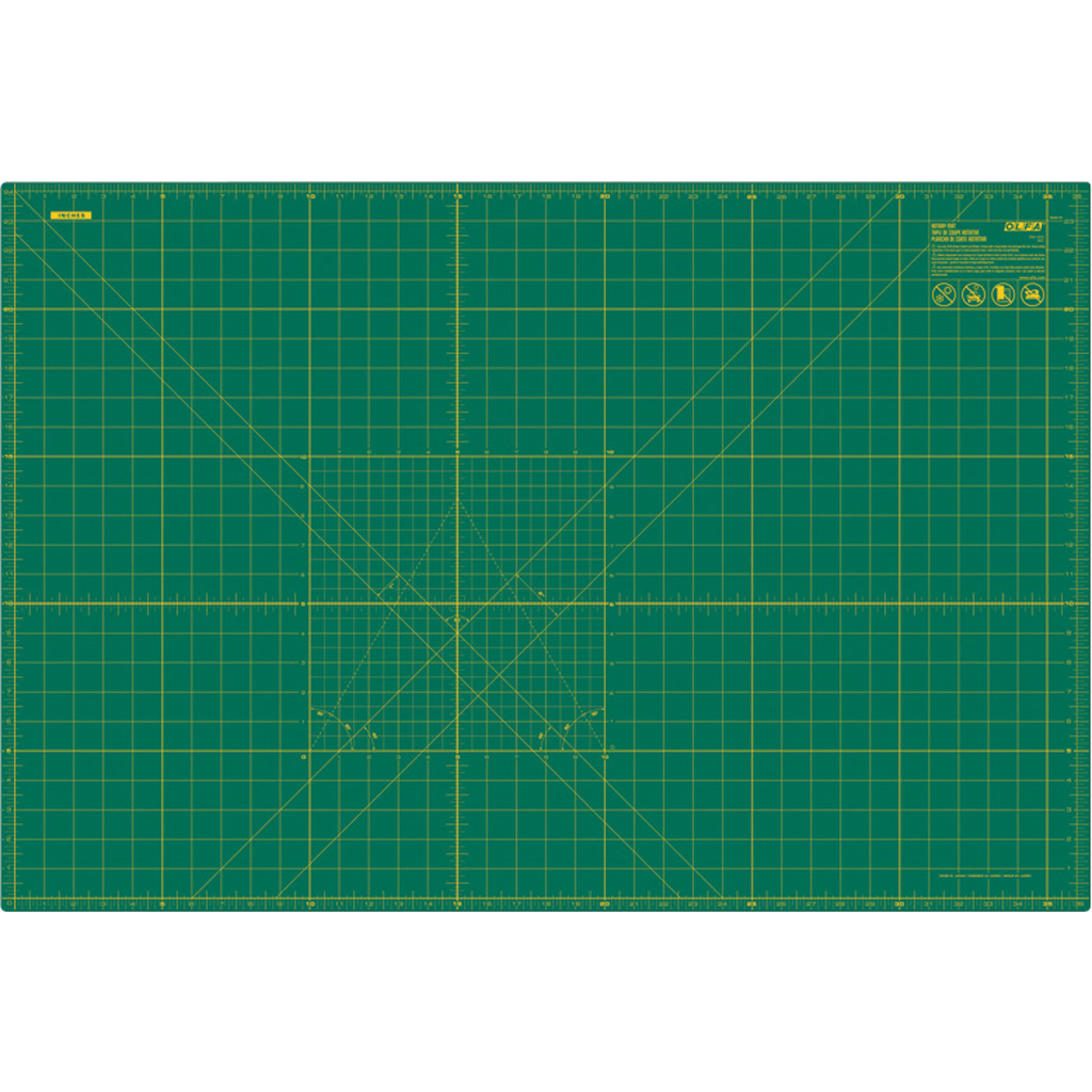 OLFA RM-MG 24 x 36 Green Double-Sided Self-Healing Rotary Mat –