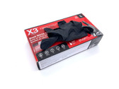 X3 Black Nitrile Disposable Industrial Gloves, 3 Mil, Latex/Powder-Free,  Large, Box of 100