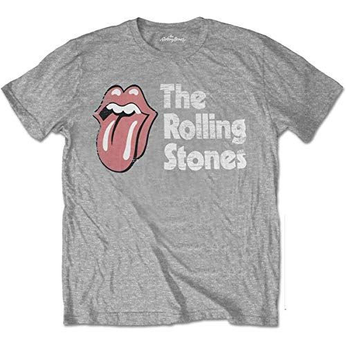 The Rolling Stones - Scratched Logo Unisex XX-Large T-Shirt - Grey