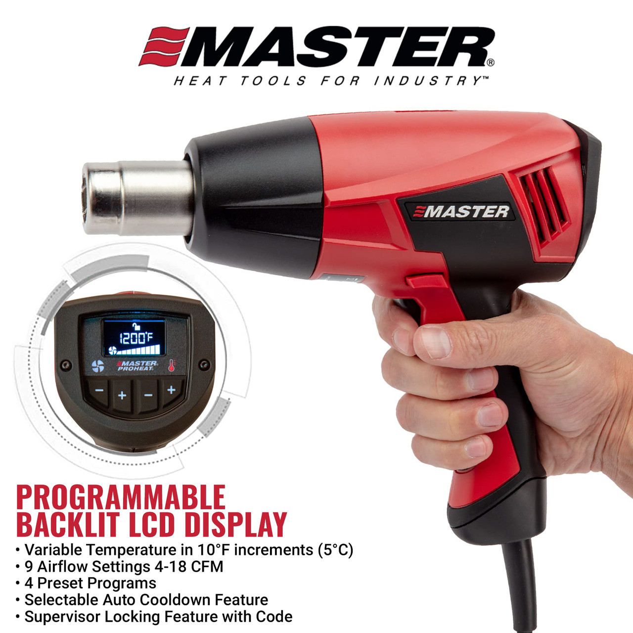 Heat Gun With Side Digital Display Adjustable - Temu